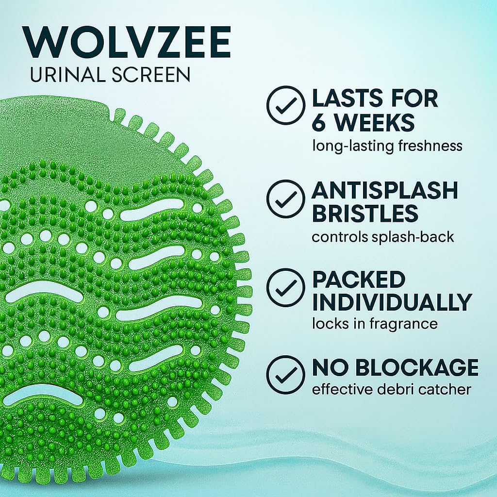 Urinal Screen Deodorizer (40 Packs) with 40 Gloves | Orange, Lemon, Ocean Breeze,Apple,Lavender | Anti-Splash Urinal Screen | Urinal Cakes for Toilets in Bathroom Restaurant Office Stadium School