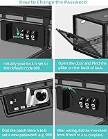 Vista 5 de Caja de bloqueo grande para medicamentos seguros, caja de almacenamiento con cerradura para refrigerador/aperitivos, cajas de bloqueo para teléfono