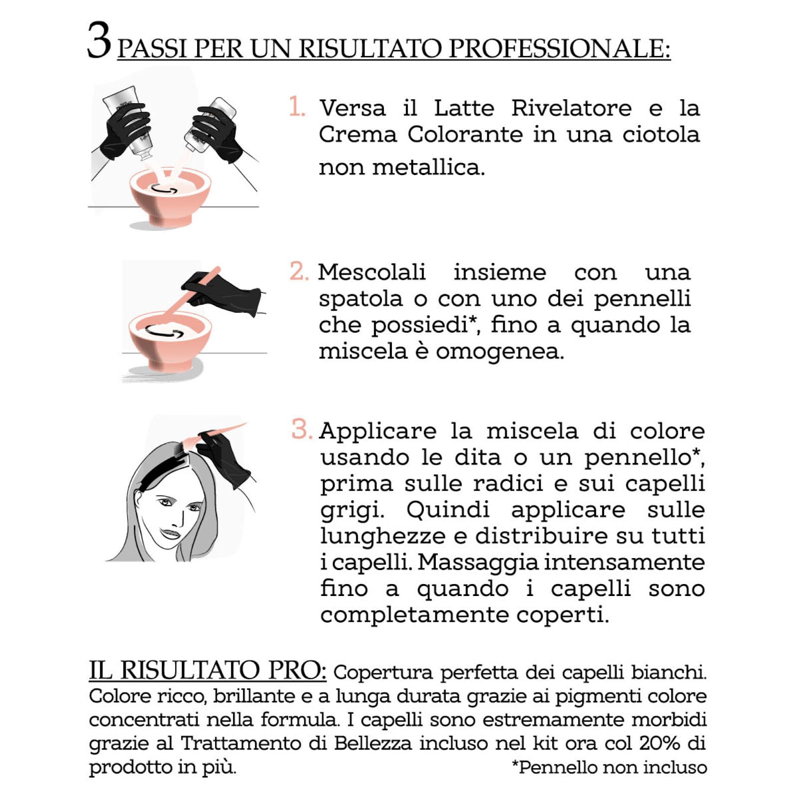 Franck Provost Tinta Permanente Riutilizzabile per Capelli con Trattamento di Bellezza Colorazione Professionale e Copertura Ottimale a Lunga Durata Colore 3.0 Castano scuro - 3 Tinte