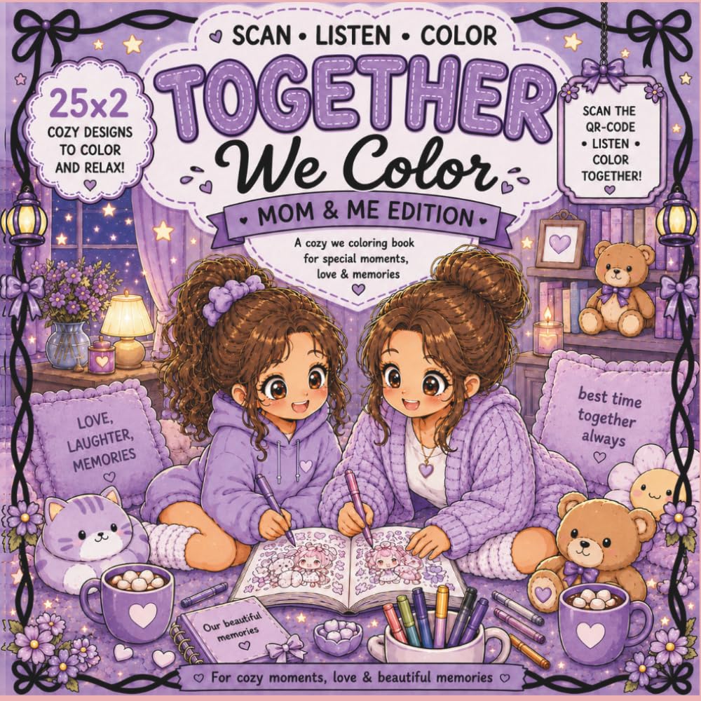Together We Color: Mom & Me Edition: A 25x2 Cozy Coloring Book for Special Moments, Love & Memories