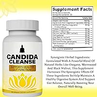 Vista 2 de Candida Cleanse - Gut & Colon Support, Advanced Probiotic & Herbal Formula, Natural Herbal Formula, Oregano Leaf, Wormwood, Black Walnut, Caprylic