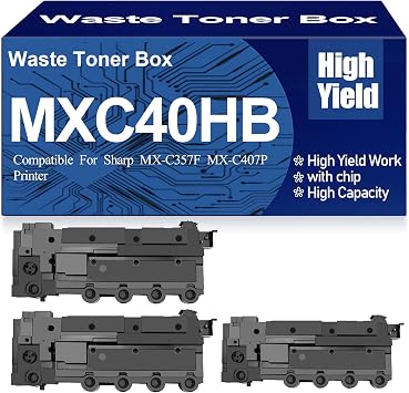 MX-C357F MX-C407P Waste Toner Box Compatible MXC40HB Waste Container High Yield High Capacity for Sharp MX-C357F MX-C407P Printer,MXC40HB-3PC