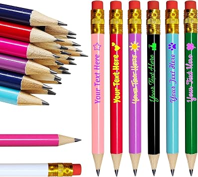 Custom Mini Pencils 3.93 Inch Personalized Golf Pencil with Eraser Pre Sharpened Short Pencils for Kids Handwriting Baby Shower-Printing
