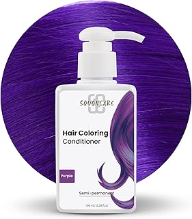 SOVONCARE Purple Semi Permanent Hair Depositing Conditioner - Tints Colored Hair in 10 Mins, 5.28 OZ, Cruelty-Free
