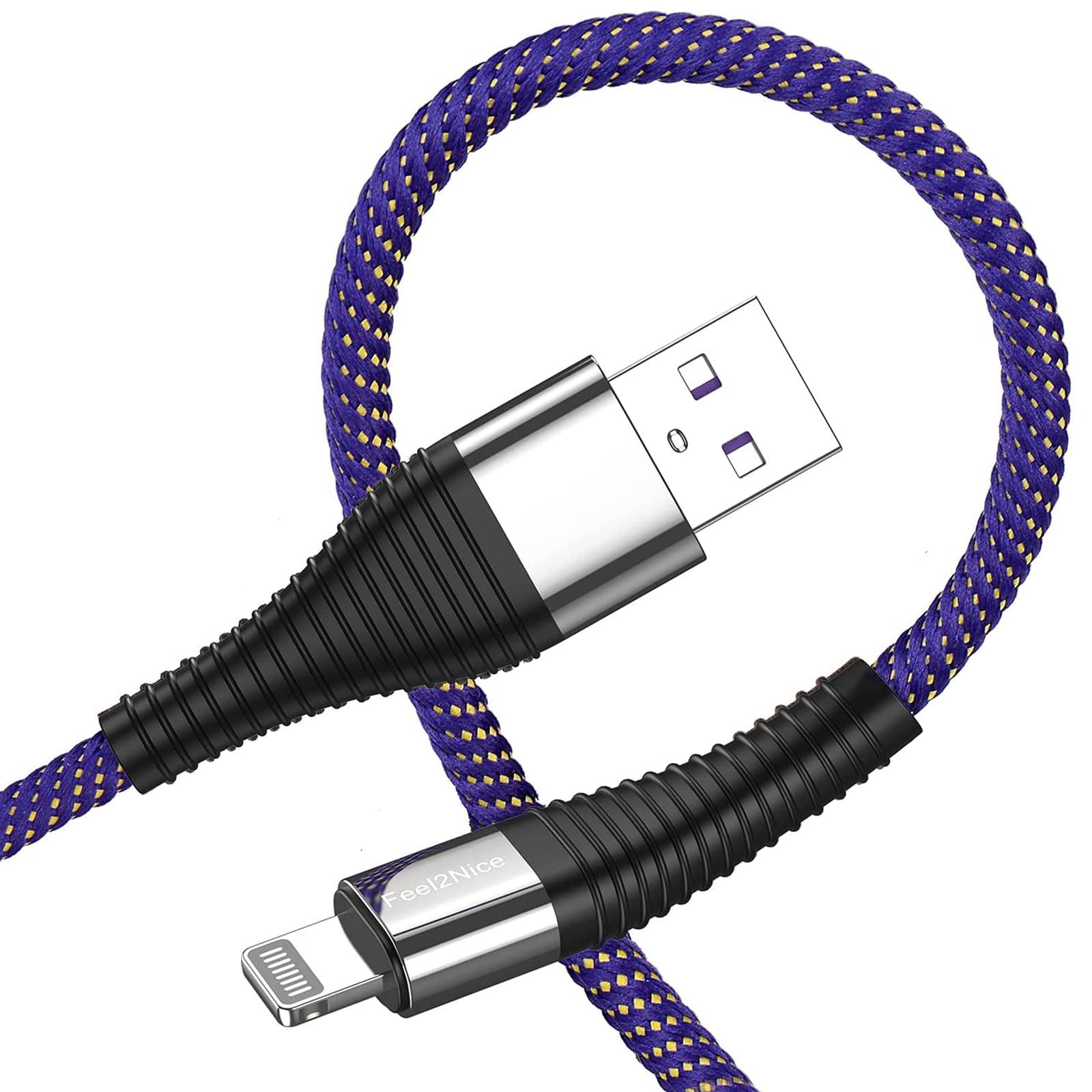 Sponsored Ad – iPhone Charger Cable,2 Pack [MFi Certified] Extra Long Lightning Cable,Strong Nylon Braided 3M Charging Cord for iPhone14/13/12/11/Max/X/XS/XR/XS Max/8/7/6/5S/SE/iPad Mini Air(Purple)