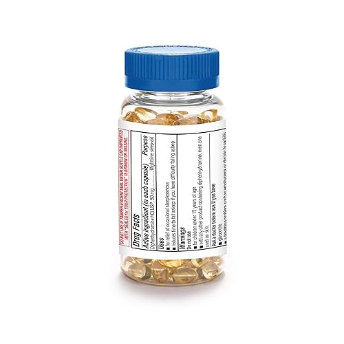 Miniatura 5 de A+Health Ayuda para dormir nocturna sin colorantes difenhidramina HCl 50 mg cápsulas blandas, máxima fuerza, 120 unidades