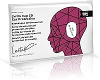Vista 8 de Gorras de natación 3D – Gorra de natación con protección para los oídos para mujeres y hombres – Silicona, impermeable – Se adapta a cabello largo