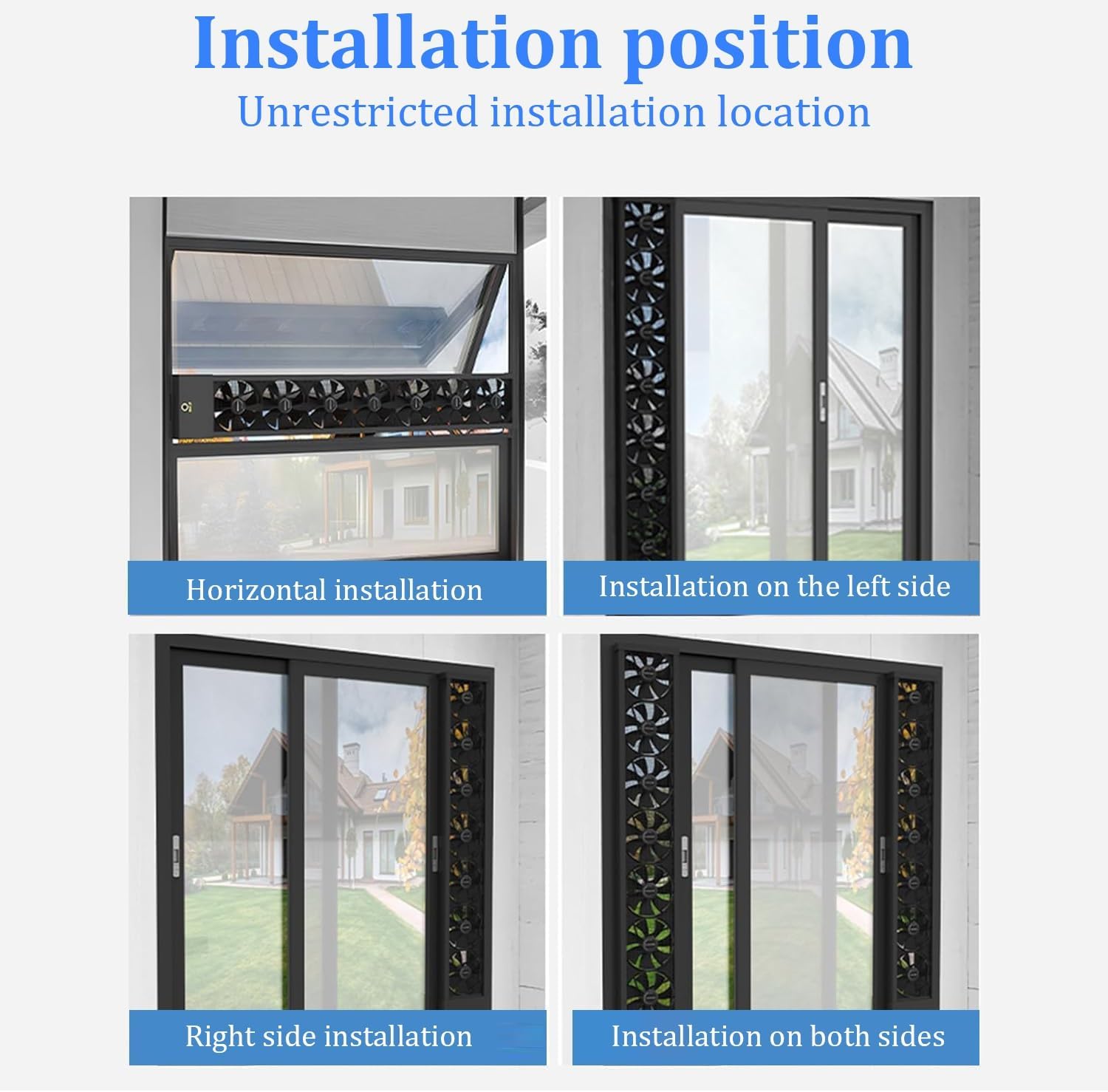 Retractable Vertical Window Exhaust Fan for Sliding Windows - Tool-Free Installation Adjustable Speed for Home Kitchen Bedroom(21.65-23.62in)