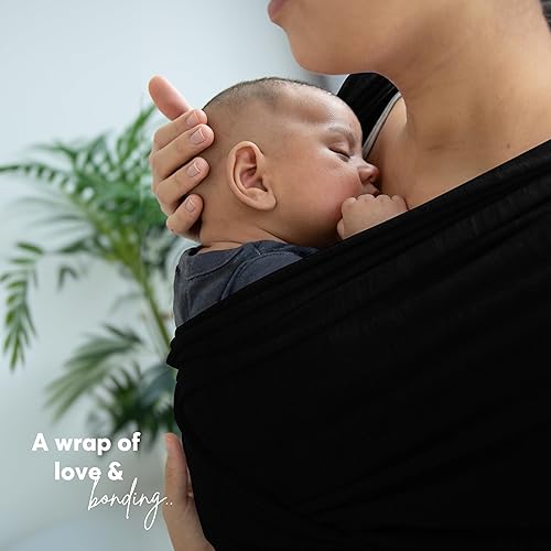 Miniatura 7 de ELDOMA Portabebés negro Eslinga ligera y transpirable para bebé, portabebés manos libres, portabebés para recién nacido, bebé