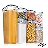 SiHuiTu Airtight Food Storage Containers Set [7 Pc] - Kitchen Pantry Organization and Storage, Plastic Canisters with Durable Lids Ideal for Cereal, Flour & Sugar - Includes 10 Labels — Food Storage deal