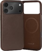 TORRO Case Compatible with iPhone 17 Pro 6.3" 2025 - Premium Leather MagSafe Compatible, Slim Bumper Case (Dark Brown)