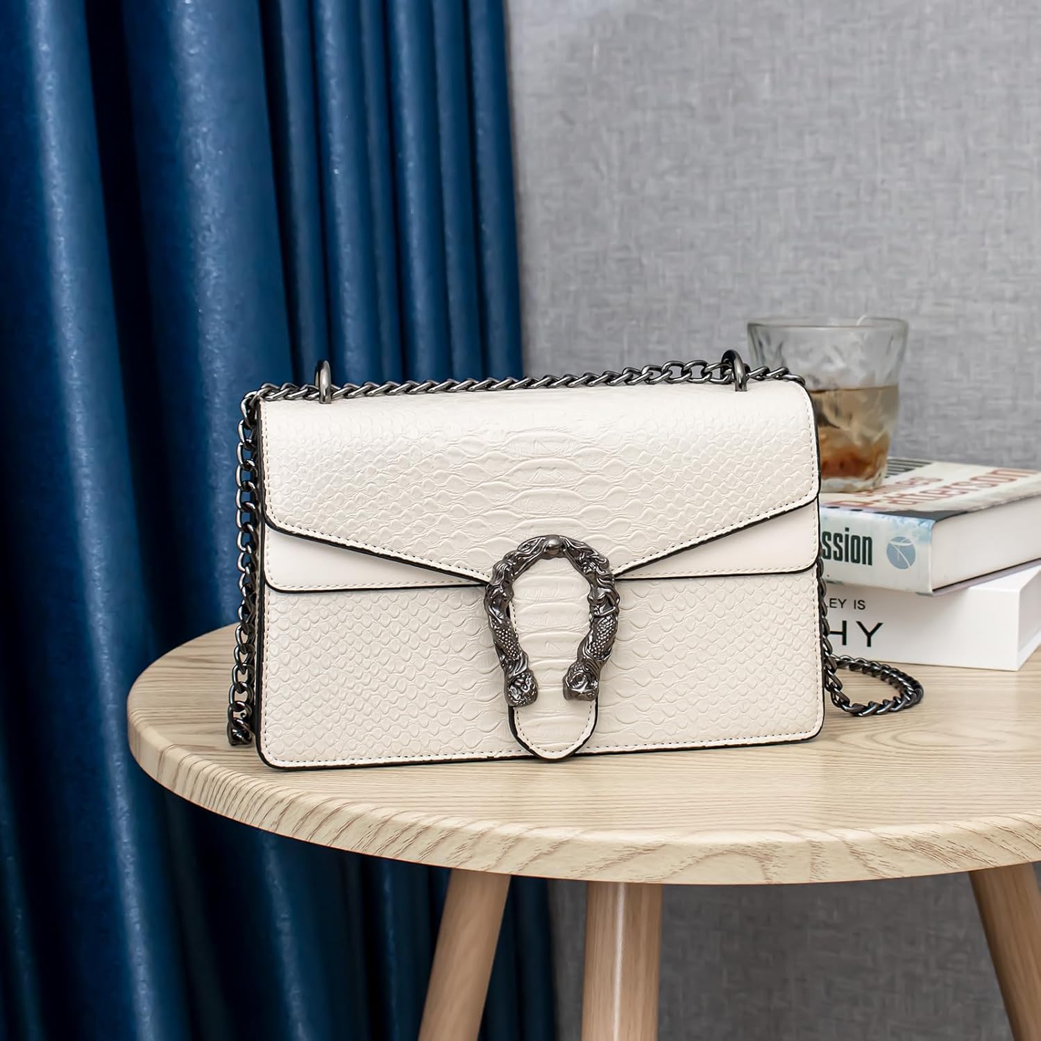 Evening Bags and Clutches for women,Chain Fashion Crossbody Bags Satchel Handbags,Cute Vegan Purses and Shoulder Bag
