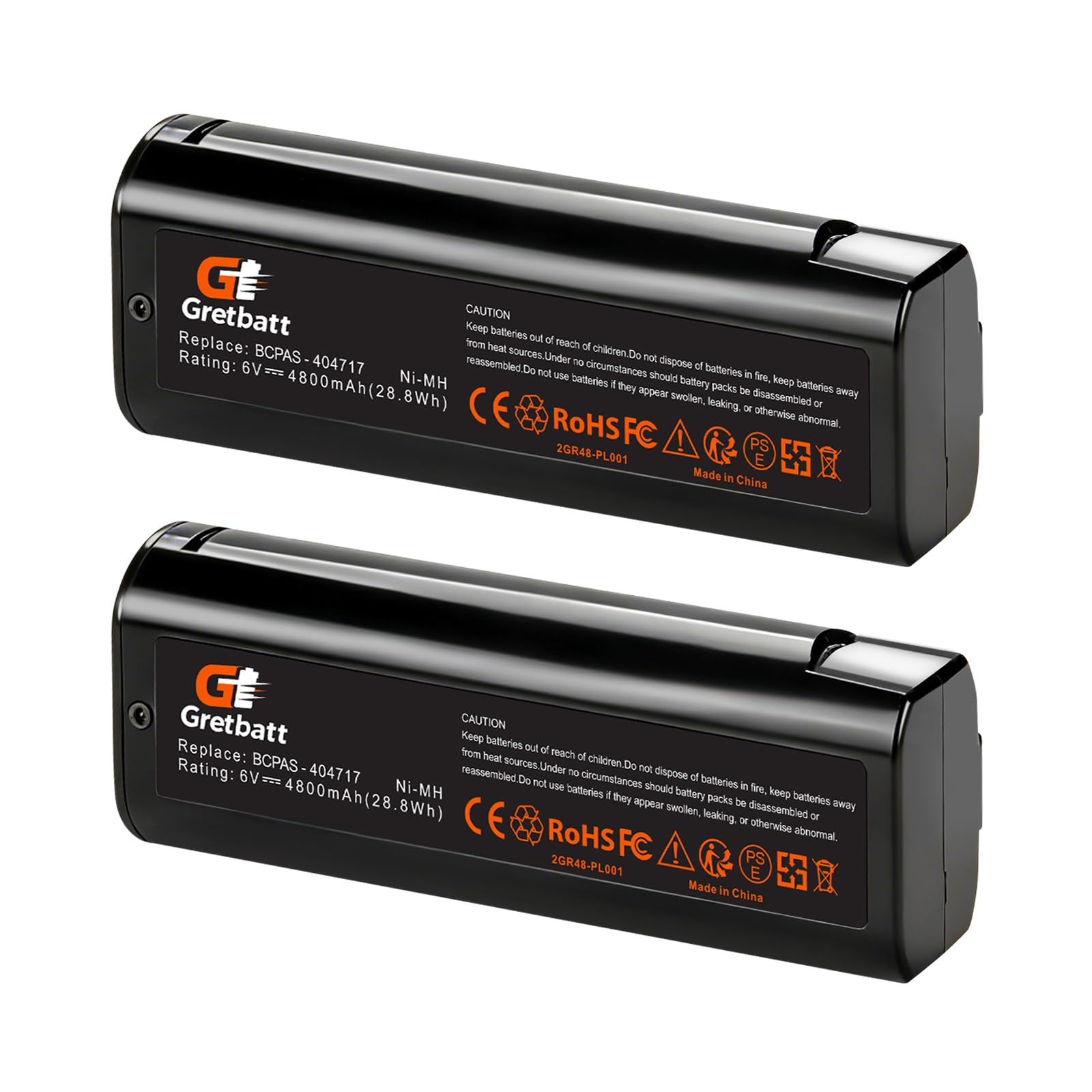 2Pack 6V 4800mAh Ni-MH Compatible with Paslode Battery 404717 B20544E BCPAS-404717 404400 900400 900420 900600 901000 902000 B20720 CF-325 IM200 F18 IM250 IM250A IM350A IM350CT PS604N