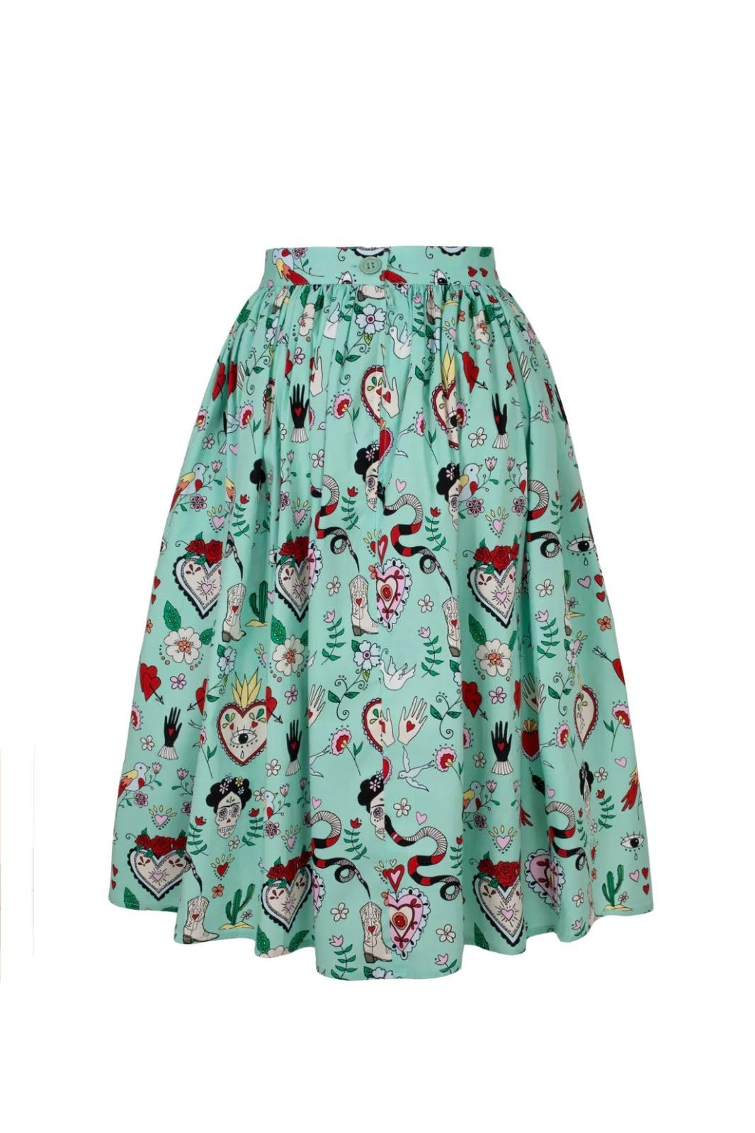 Tijuana Mint Green 1950s Style Swing Skirt