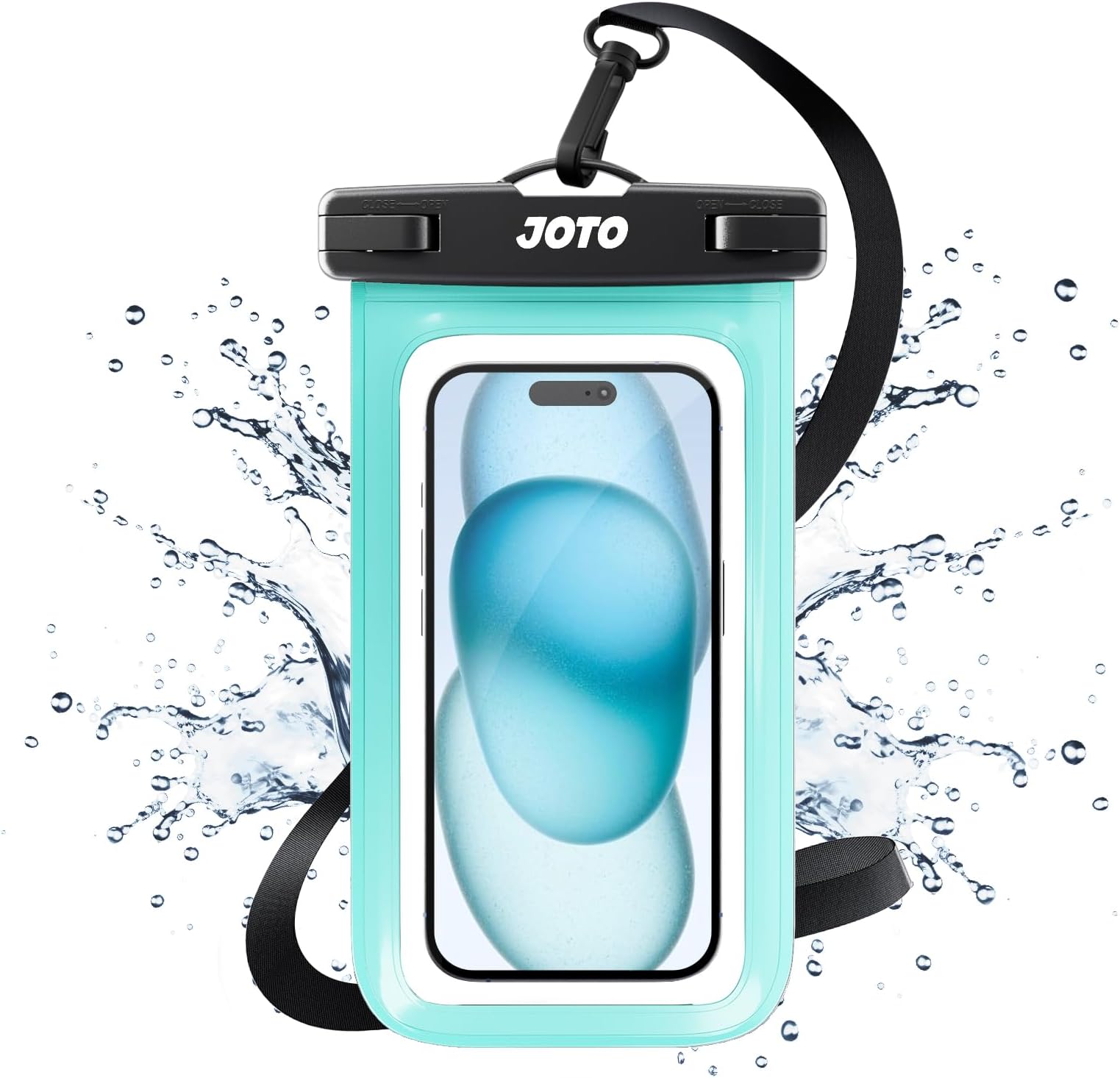 JOTO Universal Waterproof Phone Pouch Cellphone Dry Bag Case for iPhone 17 16 15 14 13 12 11 Pro Max Air Mini Plus Xs XR X 8 7 6S, Galaxy S23 S22 S21 Plus Note, Pixel up to 7" -Green