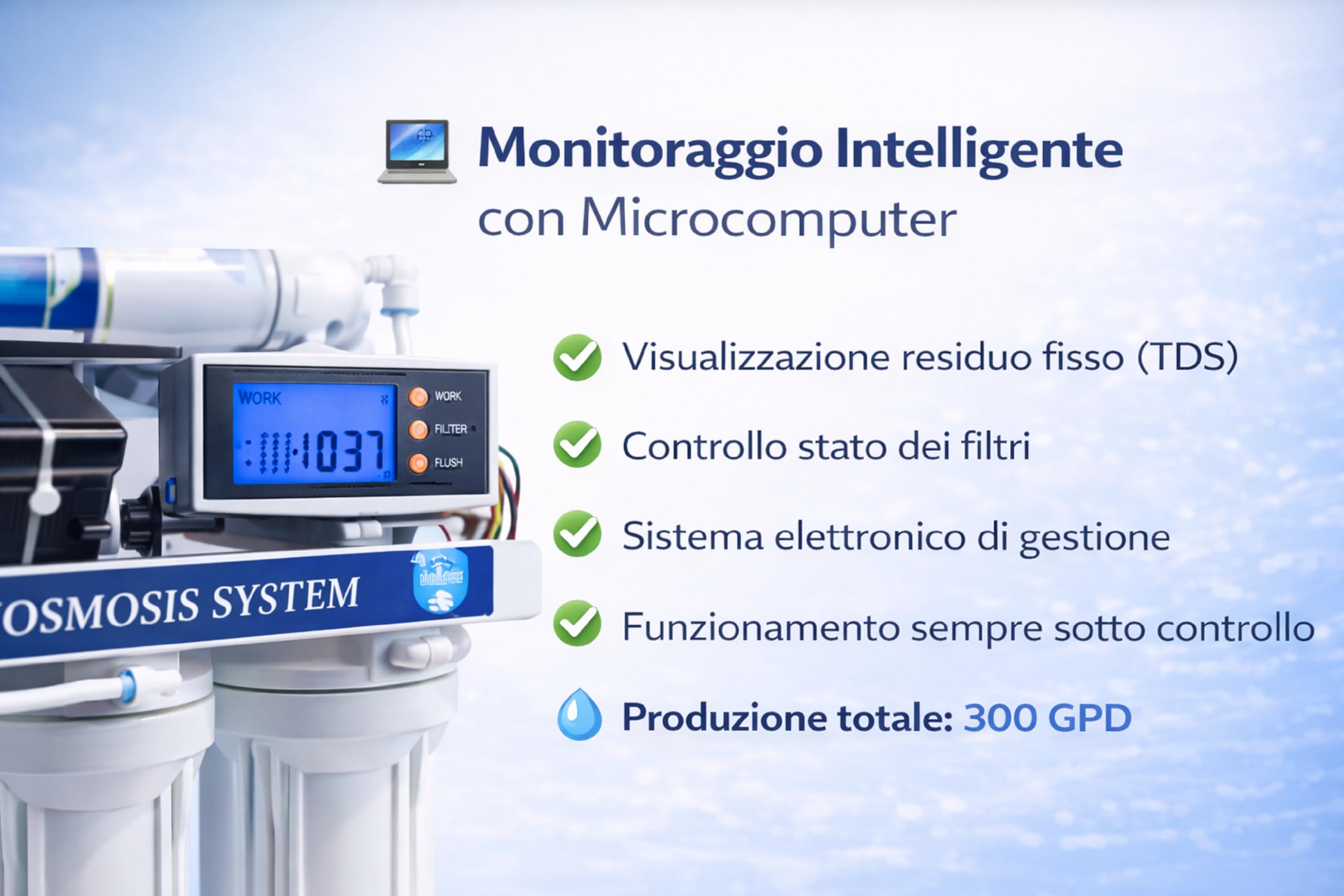 Depuratore Acqua Osmosi Inversa 7 Stadi filtri | DC-RO3007 Purificatore domestico acqua potabile dal rubinetto di casa