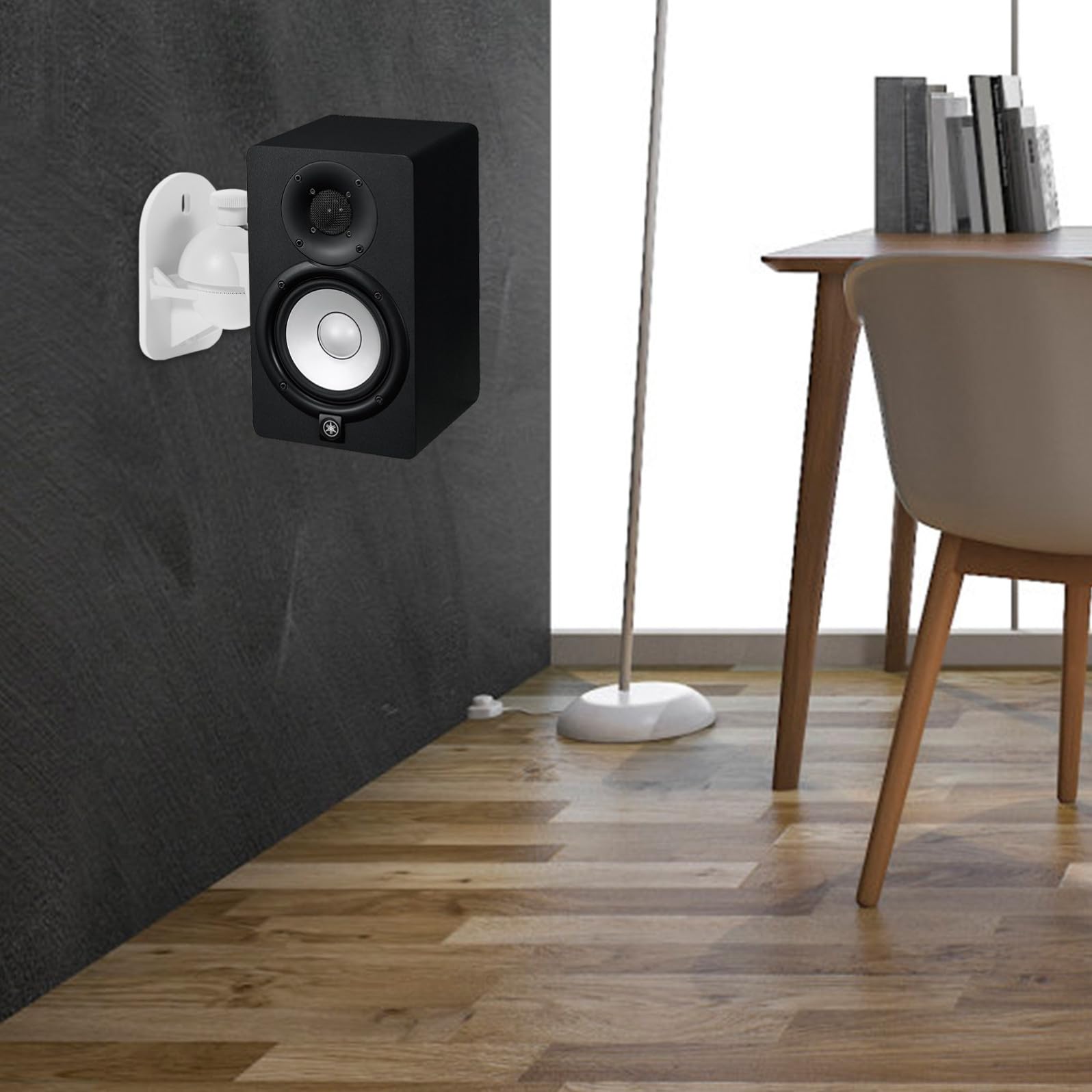 Uonlytech 4 Piezas Soporte de Pared para Altavoz Envolvente Abs Blanco S03