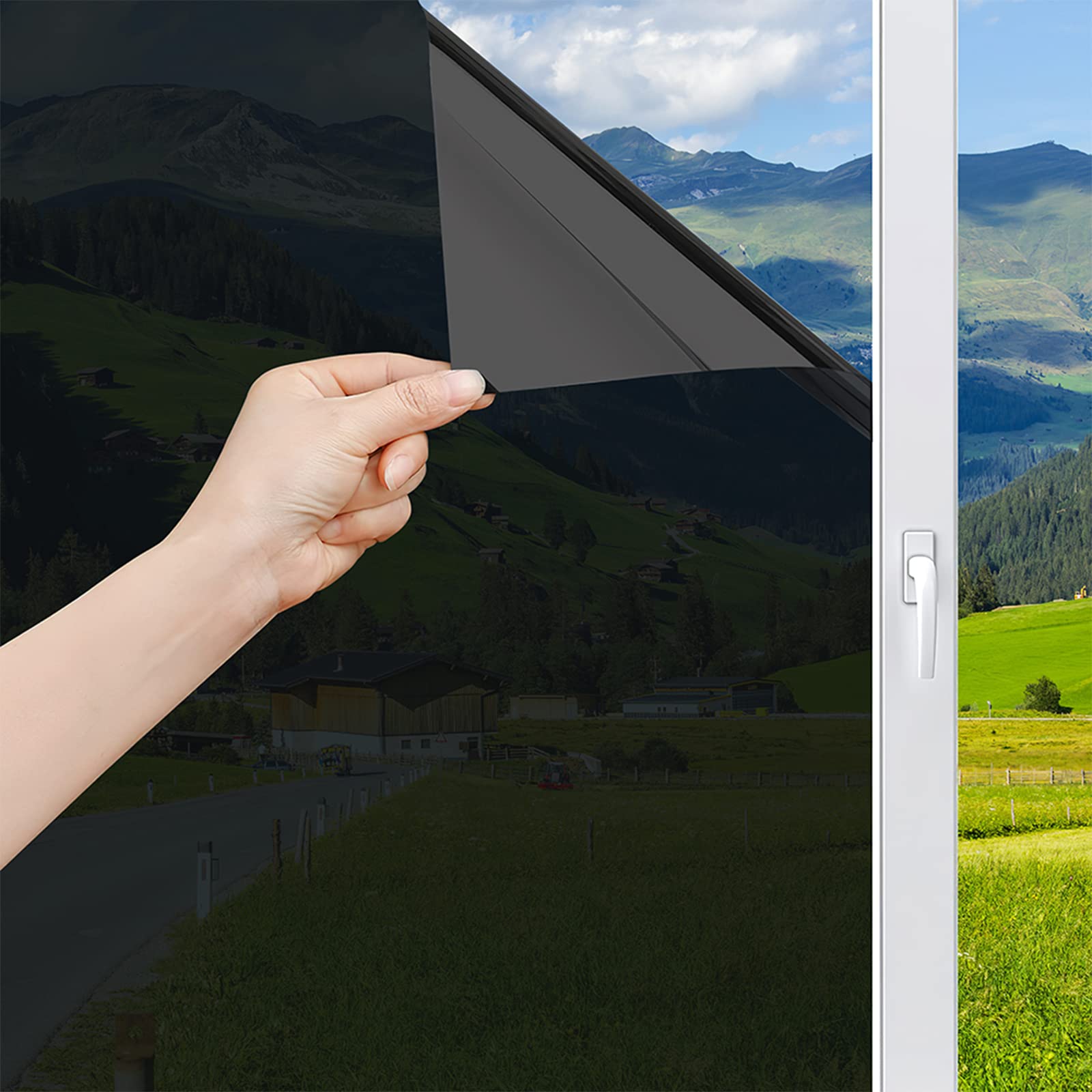 Ofhome Black Window Film Privacy Heat Reflective Sun Blocker, 60X400cm