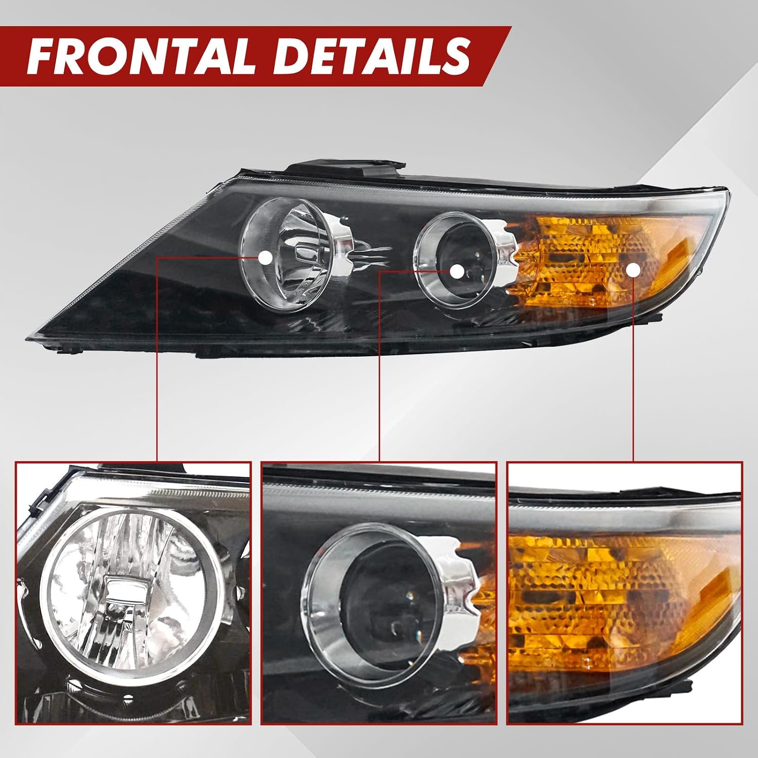 Headlight Compatible with 2011 2012 2013 Kia Sorento, Left