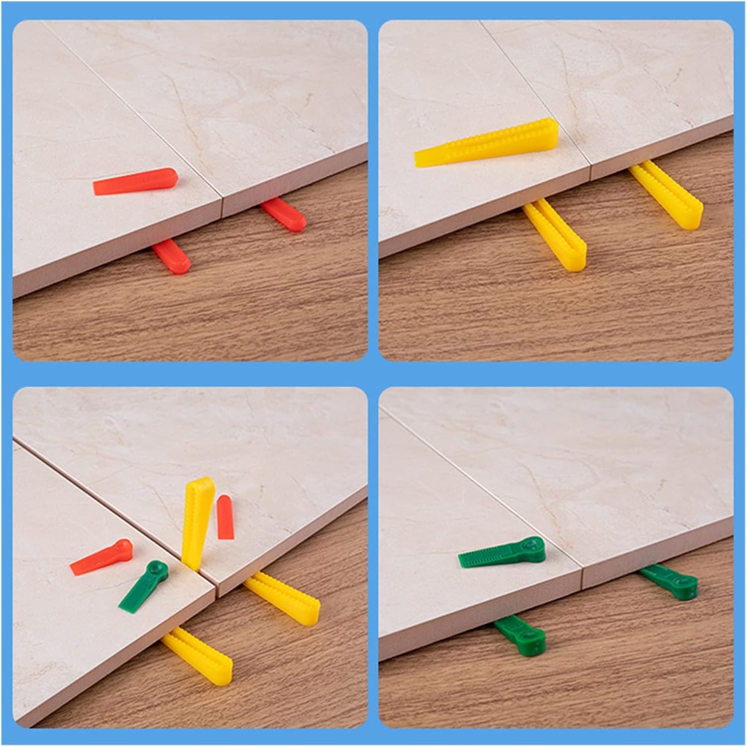 Tile Spacer Leveler Locators-100pcs Reusable Wedge Tile Spacer Floor Leveling System Gap Filling Locator Home Tiling Tool (Color : 6mm Small Green)