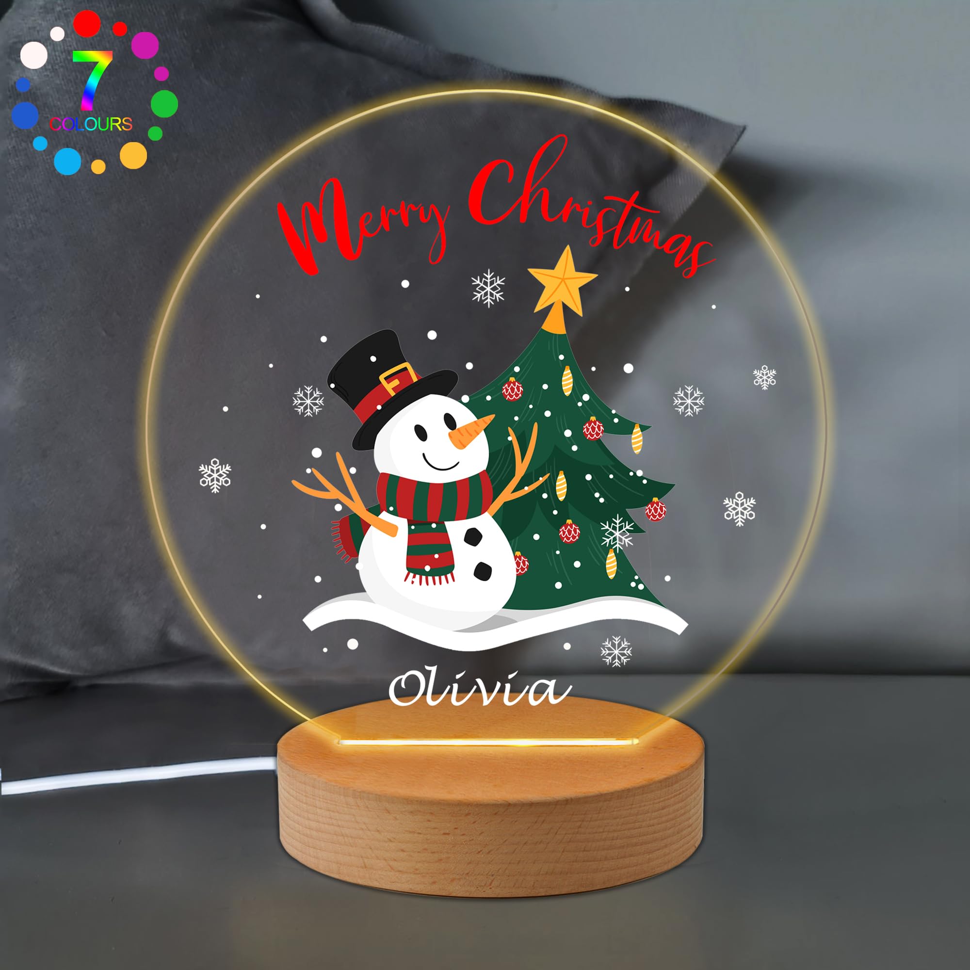 Personalised Custom Night Light Gifts Acrylic Xmas Gifts with Any Name Kids Baby Night Lamp for Son Daughter Toddler Grandson Bedroom Decor(Design 3)