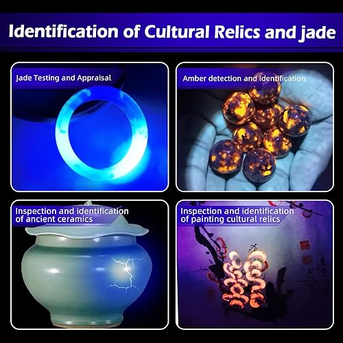 Miniatura 7 de LIGHTFE -Linterna de luz UV uniforme P30D, UVLED de 365 nm de alta potencia, adecuada para mineral, jade, manchas de orina de mascotas, manchas,