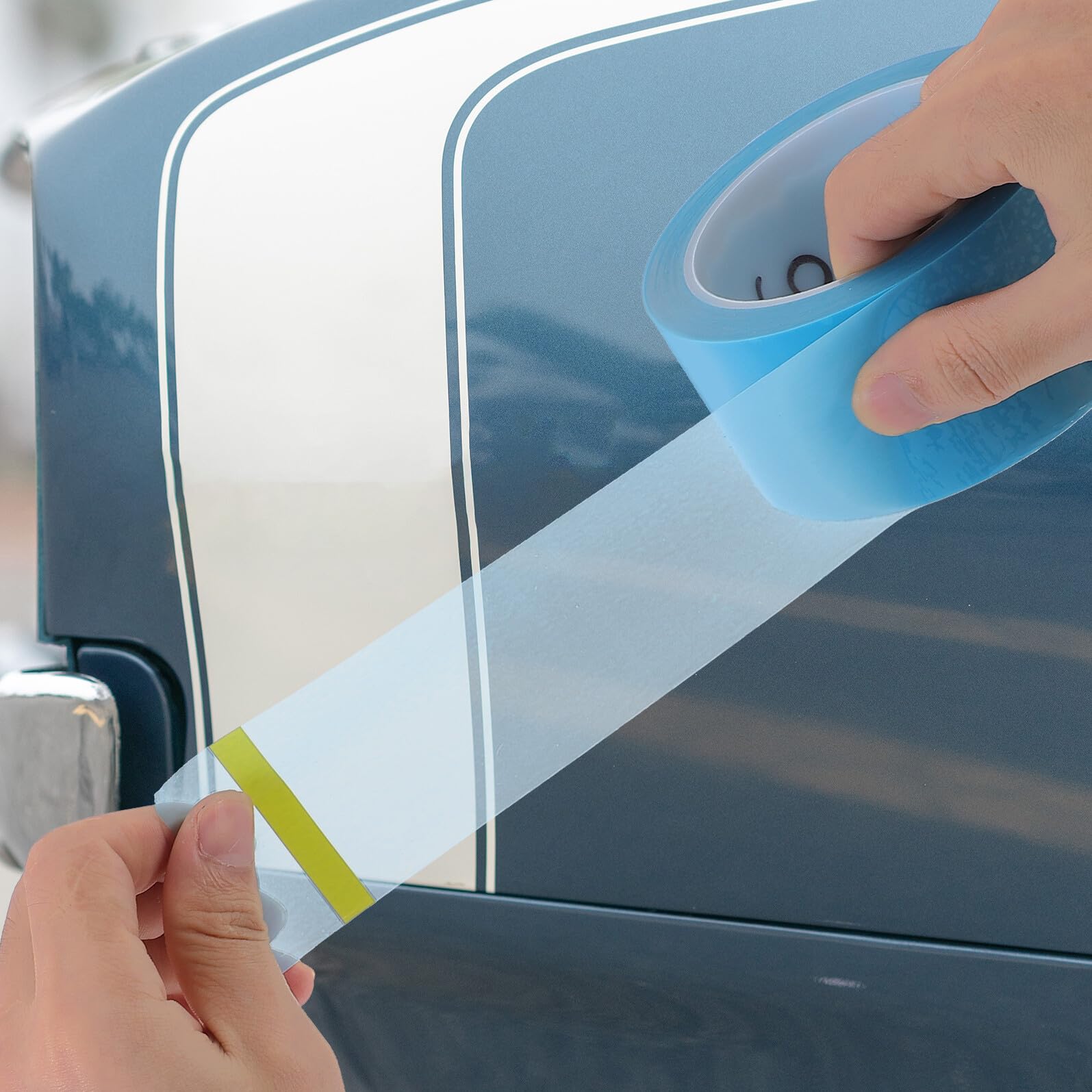 Nastro Mascheratura Pet 5 Pezzi 0, 06mm per Verniciatura Auto | Lunghezza 50m, Adatto a Manutenzione e Spruzzo, Aderisce alla Curva della Carrozzeria Colore Casuale