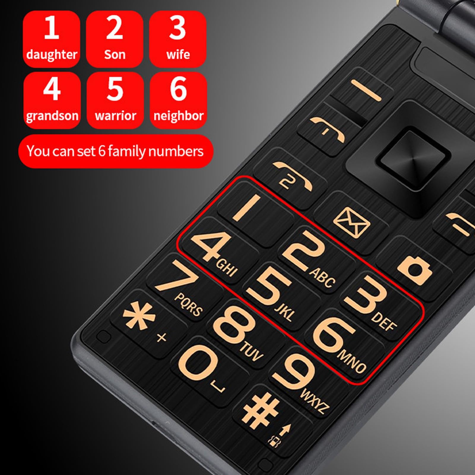 Starszy Telefon Komórkowy 2G, Telefon Komórkowy z Klapką z Podwójnymi Ekranami Wewnętrznymi i Zewnętrznymi, Latarka LED, Profesjonalne Głośniki Poziomu Dźwięku, dla