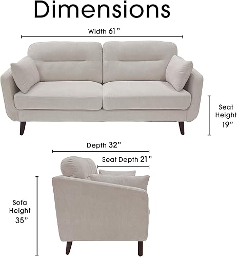 Miniatura 3 de Serta Sierra - Sofás para sala de estar, sofá tapizado de microfibra de diseño moderno, ideal para espacios más pequeños, sofá biplaza de 61
