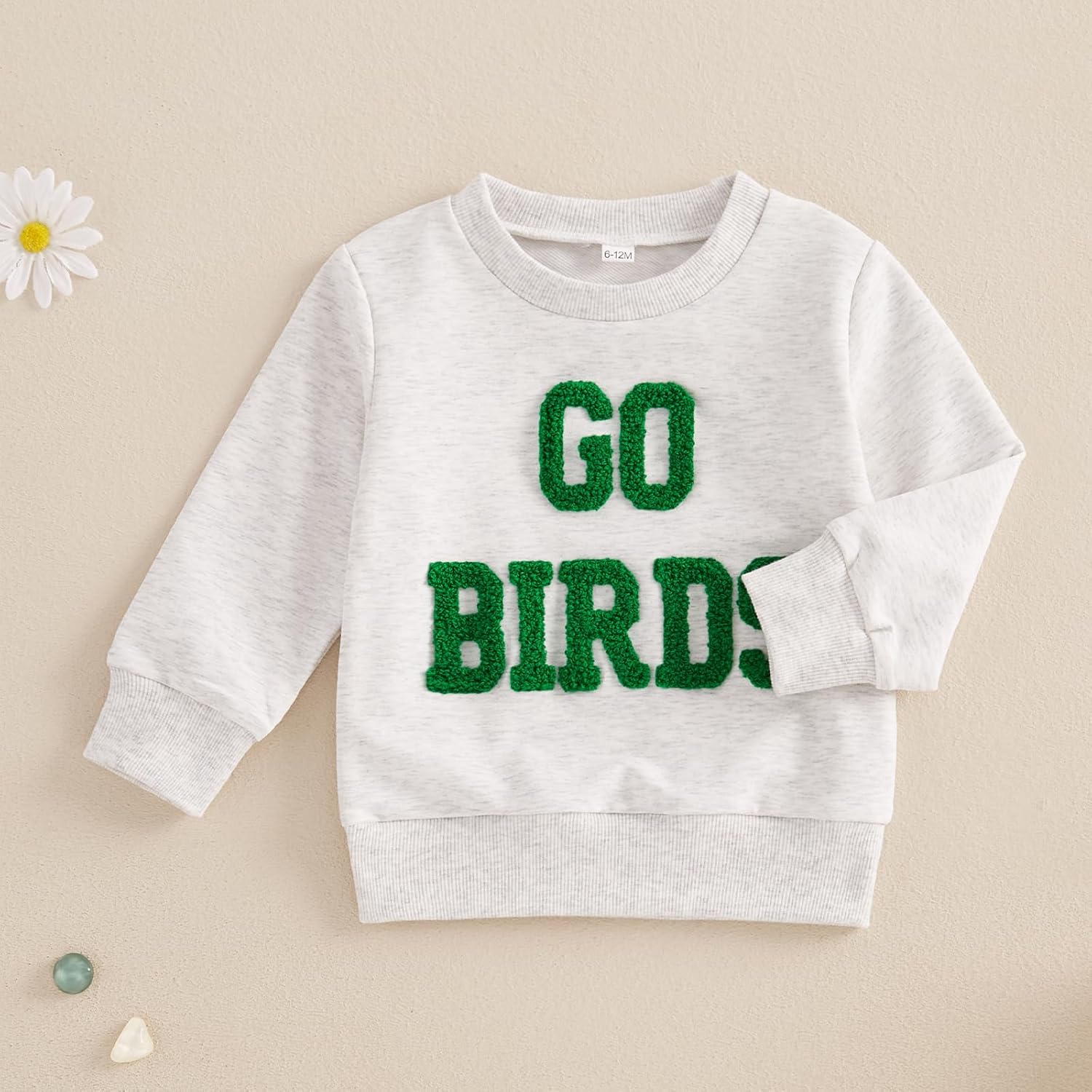 Toddler Baby Boy Girl Football Clothes Go Birds Embroidery Sweatshirt Long Sleeve Crewneck Pullover Shirt Tops - Image 4