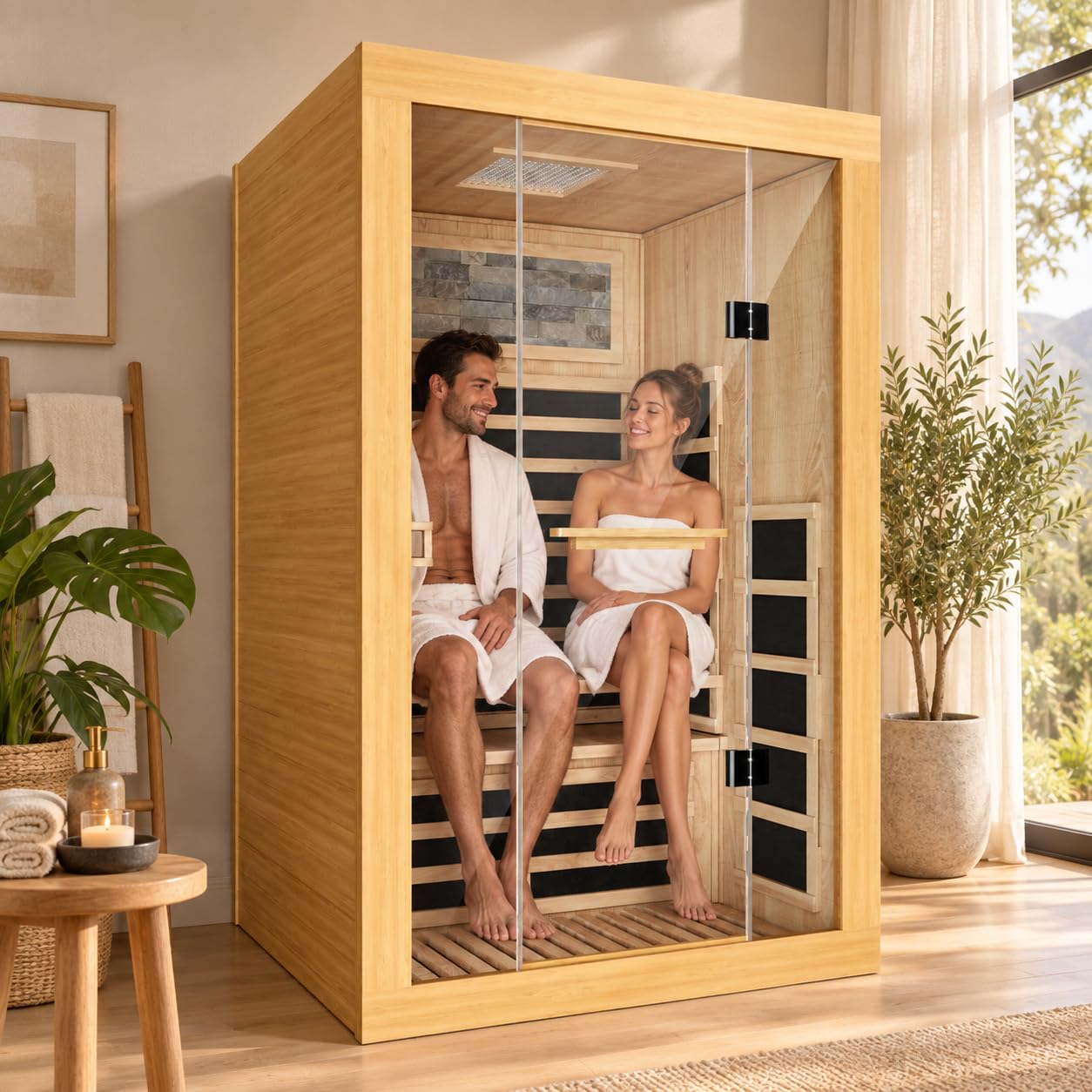 Far Infrared Sauna for Home 2 Person Indoor Sauna 8 Heaters