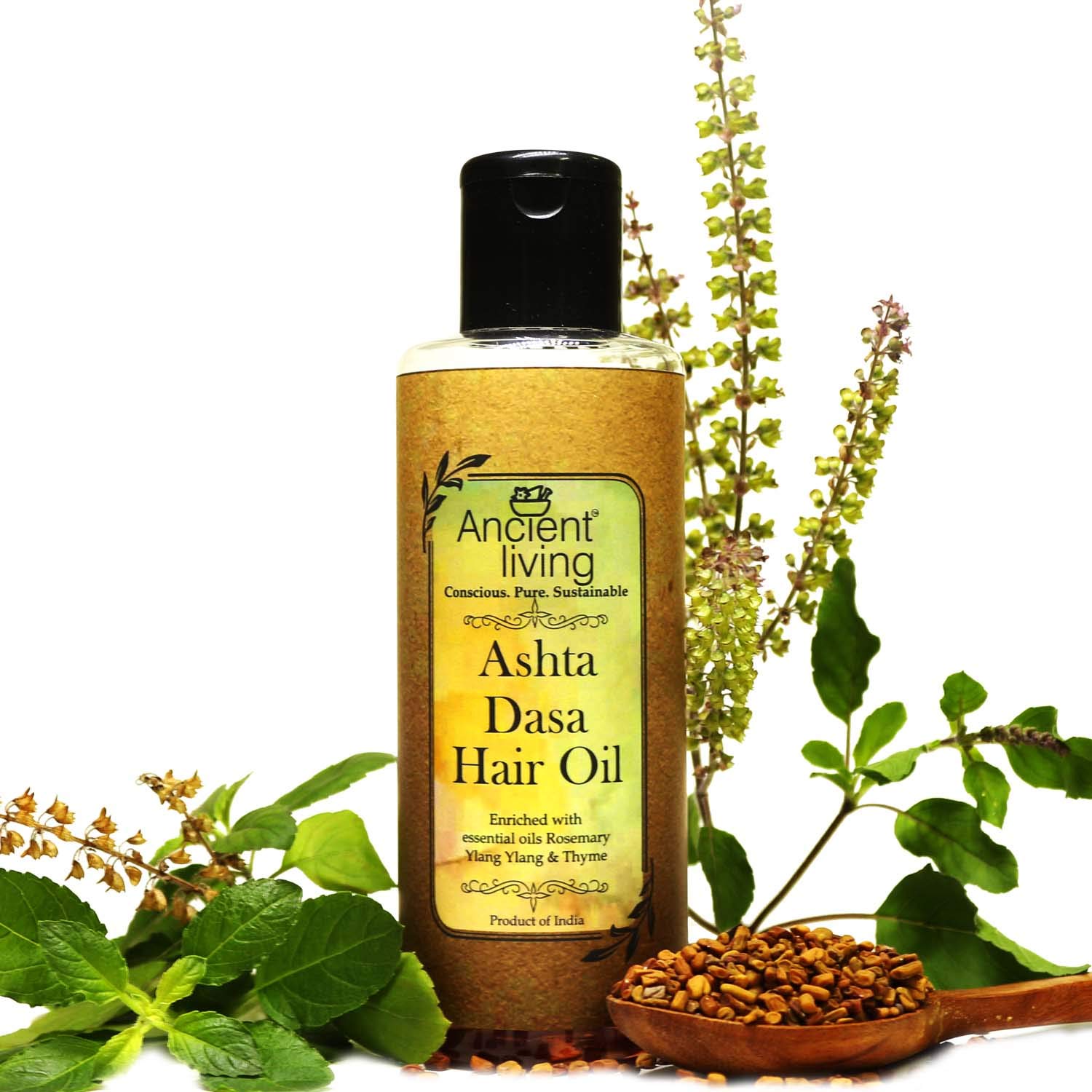 Ancient Living Organic Ashta Dasha Hair Oil For Healthy & Strong Hair - Promotes Hair Growth - Prevents Hair Fall - For Men & Women - 50 ml - Set of 2 - Image 2 thumbnail