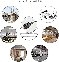 Vista 7 de Herramienta de conversión de portabrocas sin llave, vástago hexagonal de 1/4 pulgadas, capacidad de boquilla de portabrocas sin llave, 0.012-0.256