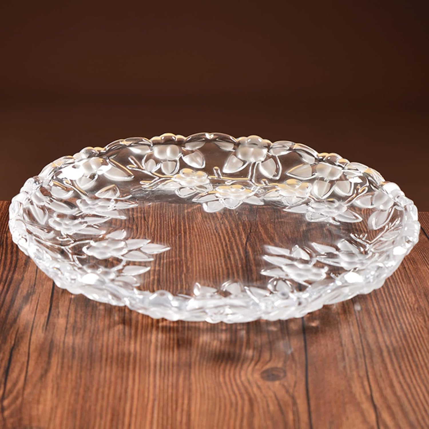 Vintage Fruit Dish Basket Modern Fruit Bowl Tabletop Fruit Basket Stand Crystal Glass Fruit Bowl Reusable Fruit Basket Creative Ornaments for Kitchen Restaurant Dining Room-D H10xw22cm+h3xw30cm