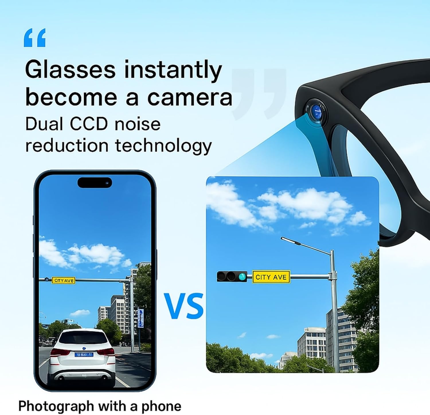 AI Smart Glasses with 4K Camera, Photo/Record Sunglasses for Travel, Sports & Daily Use, Photochromic Lenses, Hands-Free Call Bluetooth Glasses, ChatGPT Voice Assistant, 8-Hours Battery