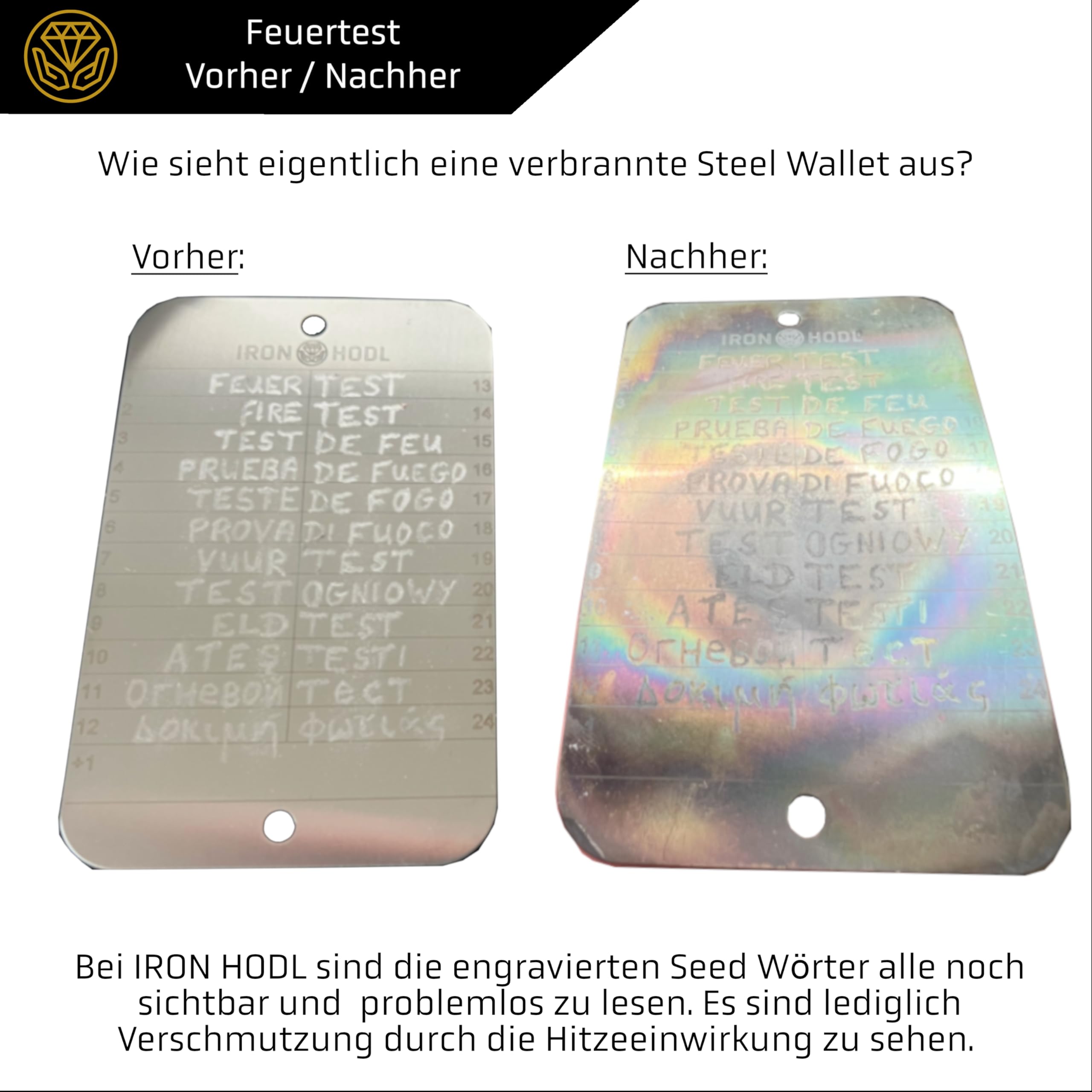 IRON HODL Steel Wallet + Engraving Pen Silver + Test Plate, Screws,  Sticker, Box - (2 x 24+1) Recovery Seed Phrase Metal Plate Crypto Wallet  Bitcoin Wallet Crypto Cold Wallet Crypto Ledger Silver : Amazon.ae:  Computers