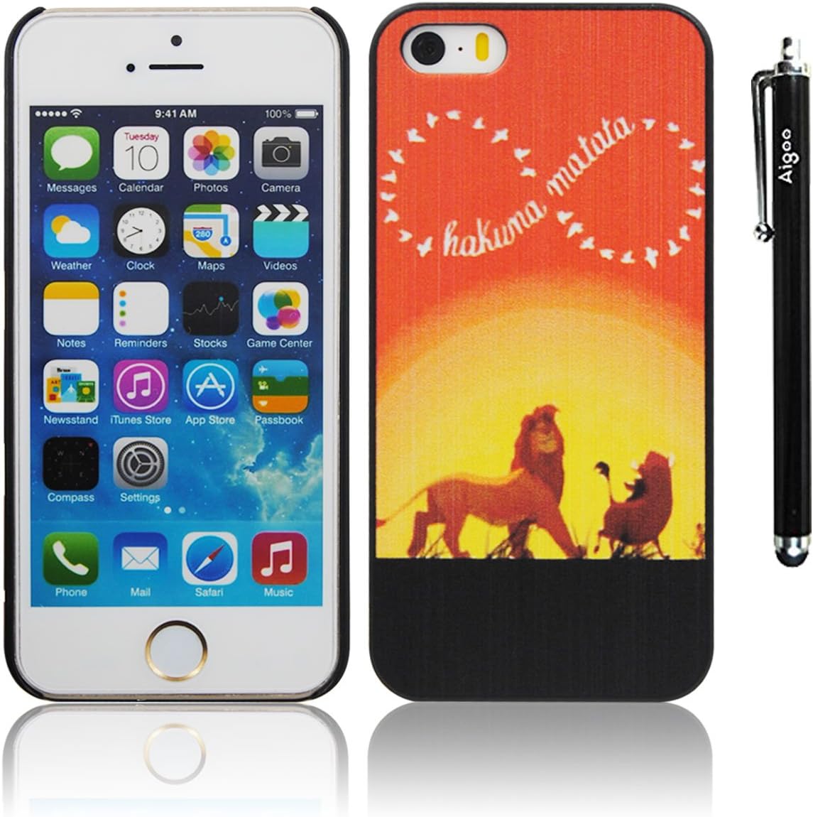 Infinity Lion King Hakuna Matata Hard Back Shell Case Cover Skin for Iphone 5 Cases - Black/white/clear
