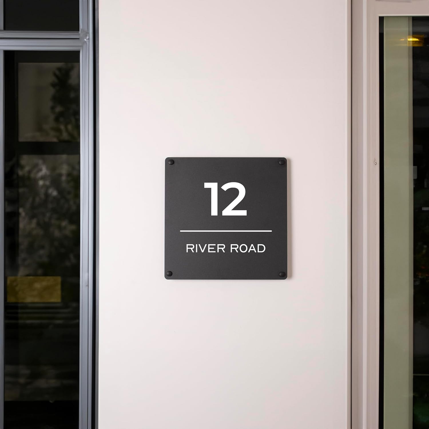 Personalized Black Metal Number and Name Sign, Apartment Door Sign, Personalized House Numbers, Customized House Plaque, Metal Outdoor House Number Sign Gift for Housewarming New Home