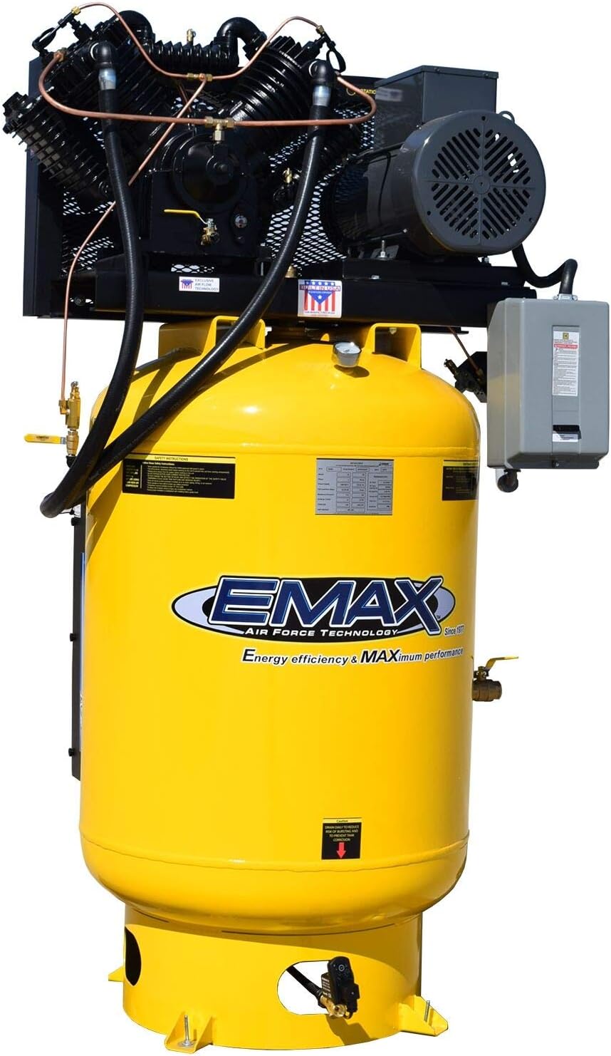 EMAX 20HP 3ph 120 Gallon Vertical Solo Mounted Alternating Silent Air