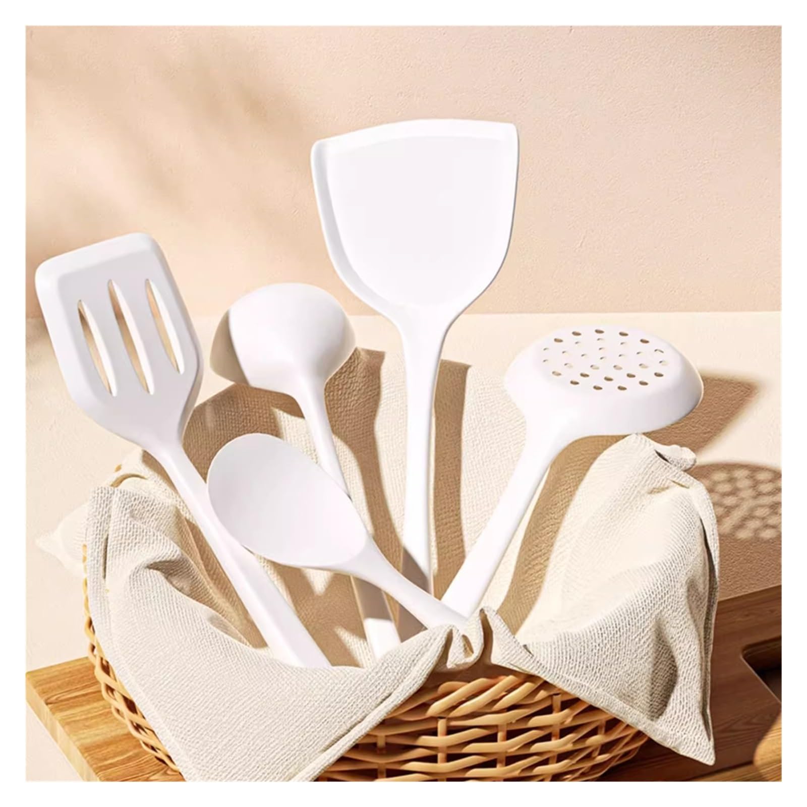 Ensemble d'ustensiles de cuisine D 5 pièces légères avec manche long ergonomique
