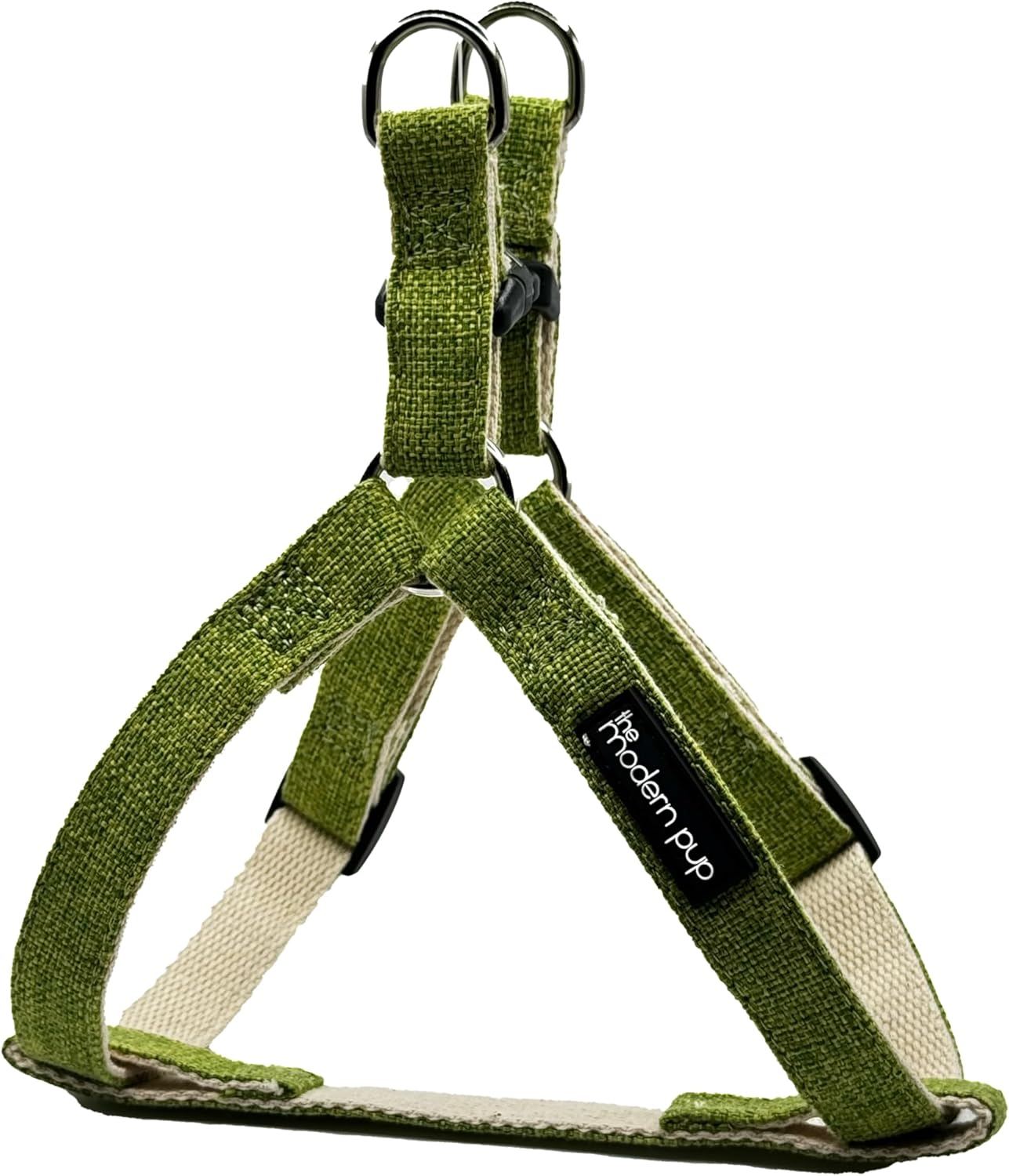 Hemp Cotton Step in Dog Harness, Sustainable, Lightweight and Escape-Proof, No-Pull, Quick Fit Dog Harness for Puppy Small Medium, Large, and Extra Large Dogs, Green (Small)