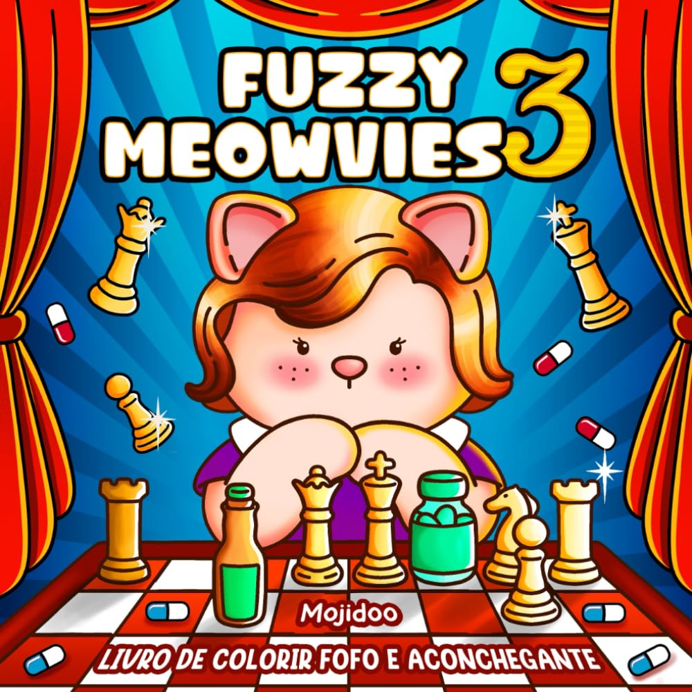 Fuzzy Meowvies 3: Livro de Colorir Aconchegante e Fofo para Adultos e Adolescentes com Amigos Gatos Fofinhos em Cenas Inspiradas em Séries de TV