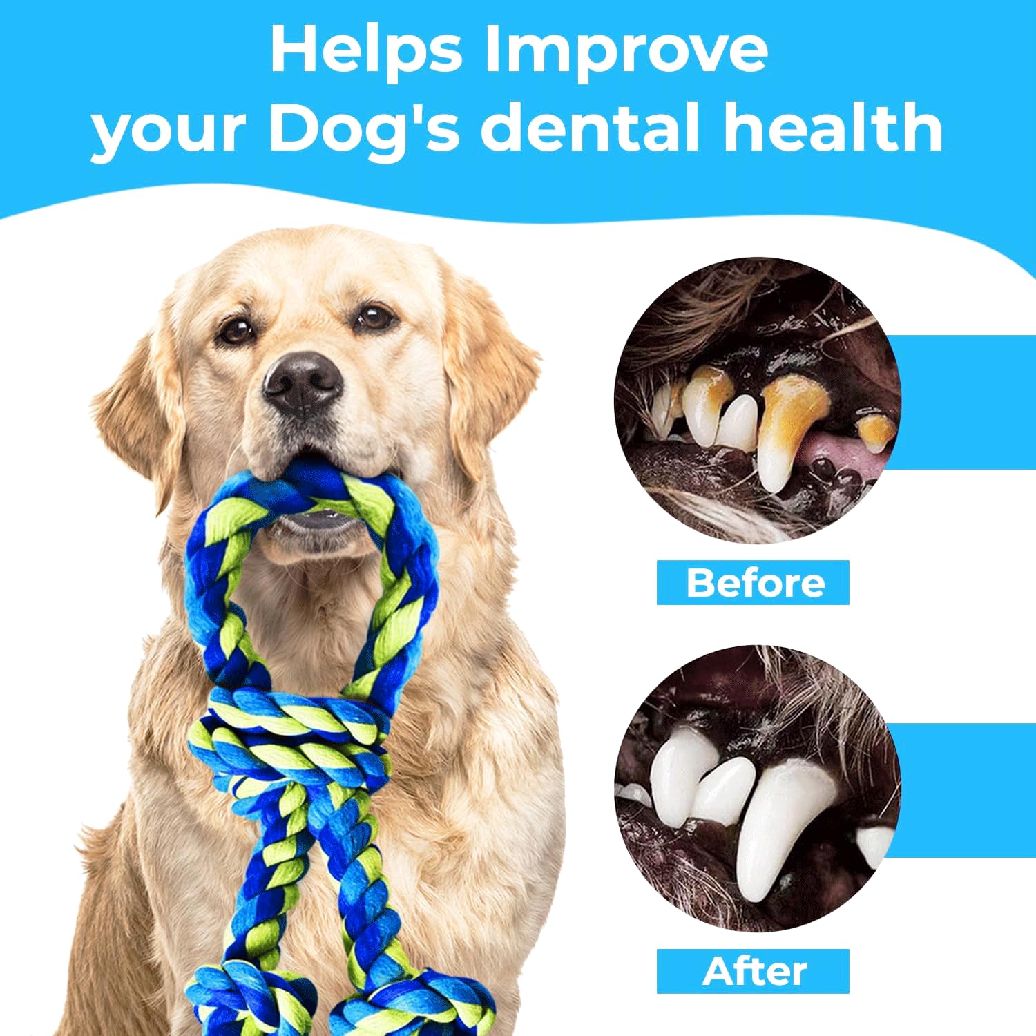 Speedy Panther 2 Pack Dog Rope Toys for Large Medium Dogs Durable Chew Toys for Aggressive Chewers Safe & Non-Toxic Tough Rope Tug Toy for Teeth Cleaning - Image 4