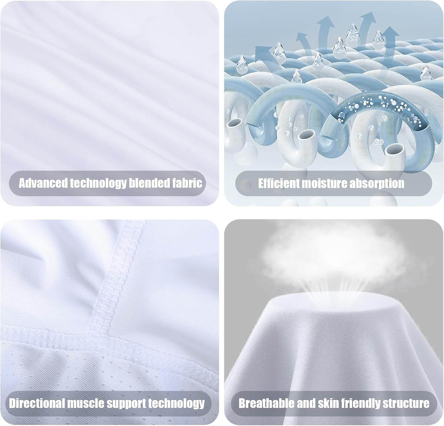 Men's Long Sleeve Compression Shirts Athletic Sport Undershirts Tight Base Layer Tops Rash Guard Cool Dry Fit Workout - Image 4