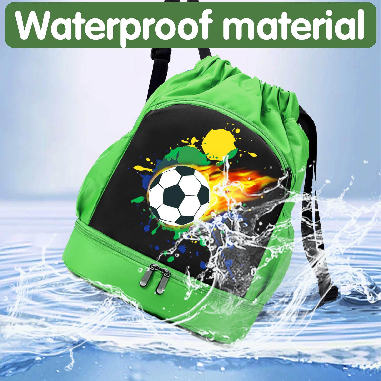 YOUYIKE Niños Mochila de Fitness, Deportiva Impermeable Bolsa de Playa, Bolsa para Viajes de Gimnasio, Adecuado Chico Chico Bolsa Deport, Mochila Con Cordón