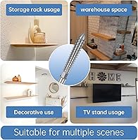 Vista 7 de Soporte invisible para estante flotante (4 piezas) - Soportes ocultos plateados para estantes flotantes de madera - Soportes ciegos para estantes