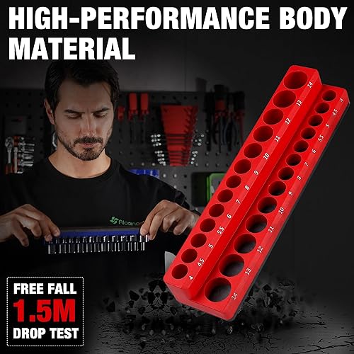 Miniatura 7 de ALOANES Organizador magnético de enchufes de 141 ranuras, kit de 6 soportes de enchufes, 12 pulgada, 38 pulgadas, soportes de bandeja de enchufe de