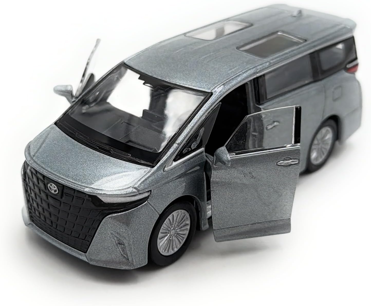 Welly Model car Toyota Alphard 2024 Van, miniature car, scale 1:39 / L 12cm, silver