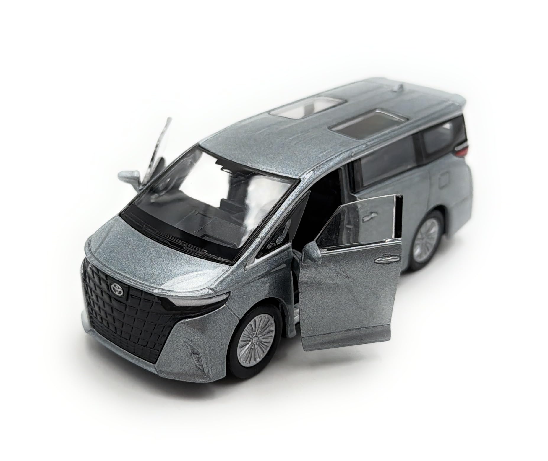 Toi-Toys Welly Model car Toyota Alphard 2024 Van, miniature car, scale 1:39 / L 12cm, silver