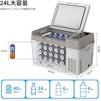 Amazon.co.jp: KEEPJOY 車載冷蔵庫 24L ポータブル冷蔵庫